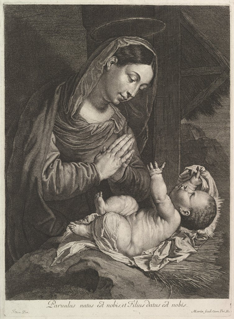 Detail of La Vierge adorent l'Enfant Jesus by Jean Morin