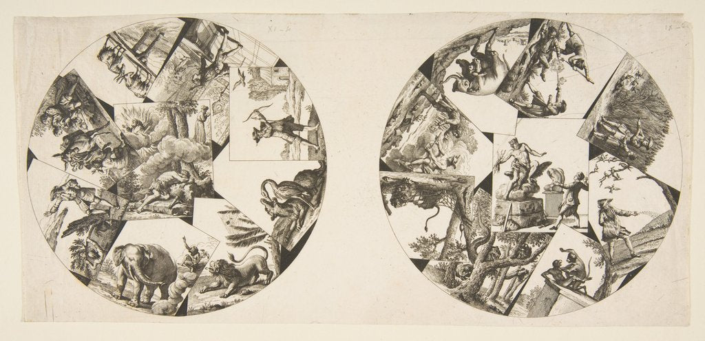 Detail of Designs for Plates Taken from Oudry's Illustrations to La Fontaine's Fables, after 1755 by Anonymous