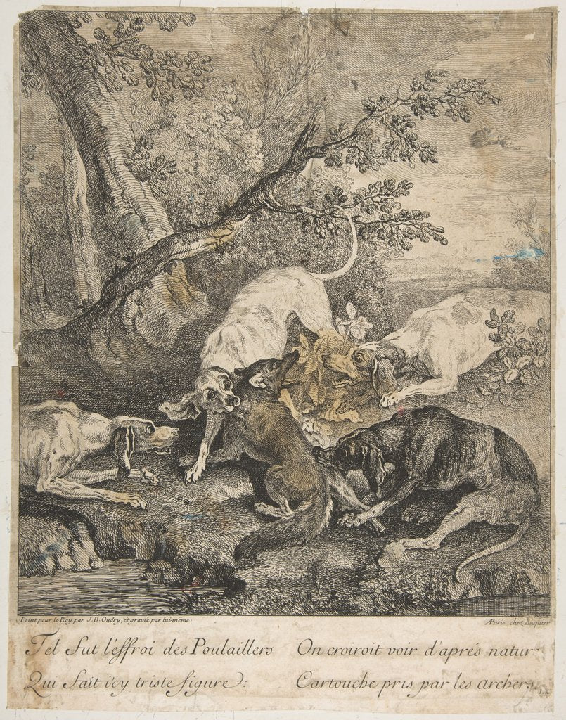 Detail of Fox Hunt, 1736 by Jean-Baptiste Oudry