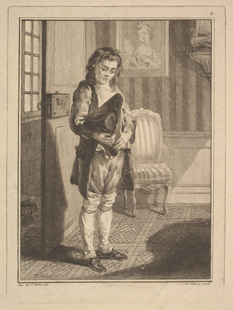 Detail of Décrotteur, from Mes gens, ou Les commissionnaires ultramontains au servi…, 1766-70 by Jean-Baptiste Tillard