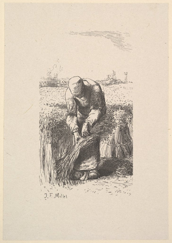 Detail of The Wheat Gatherer, 1853 by Jacques-Adrien Lavieille