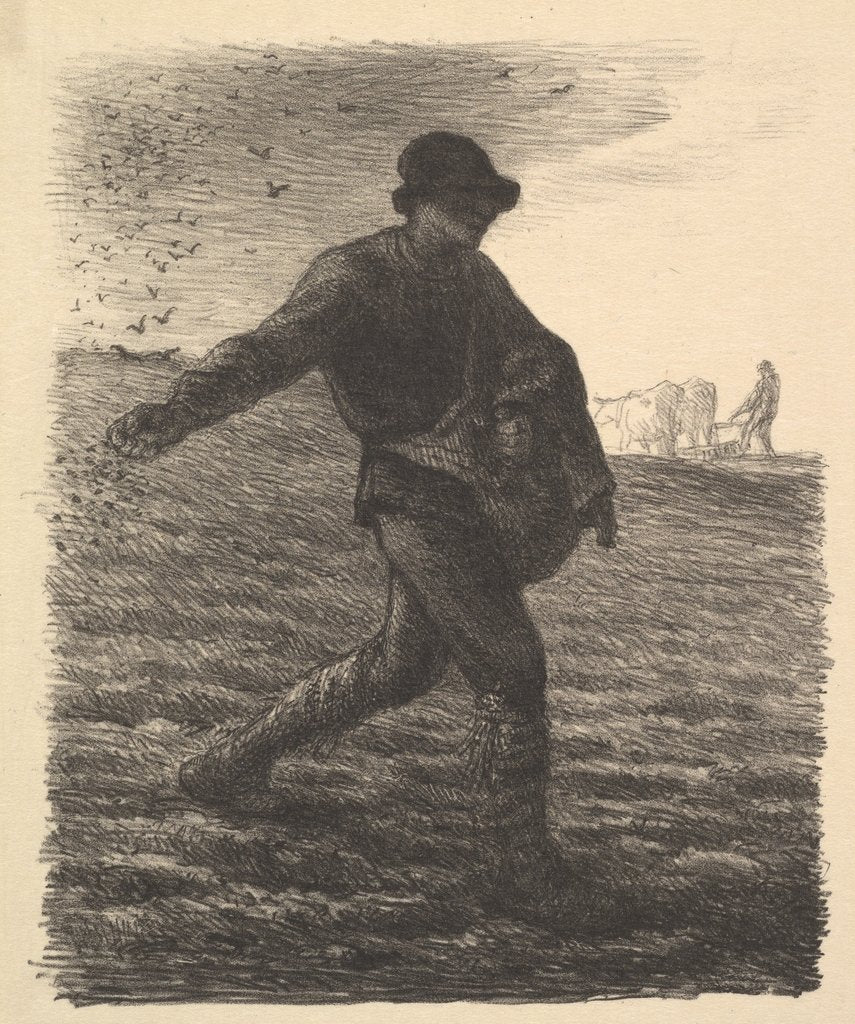 Detail of The Sower, 1851 by Jean Francois Millet