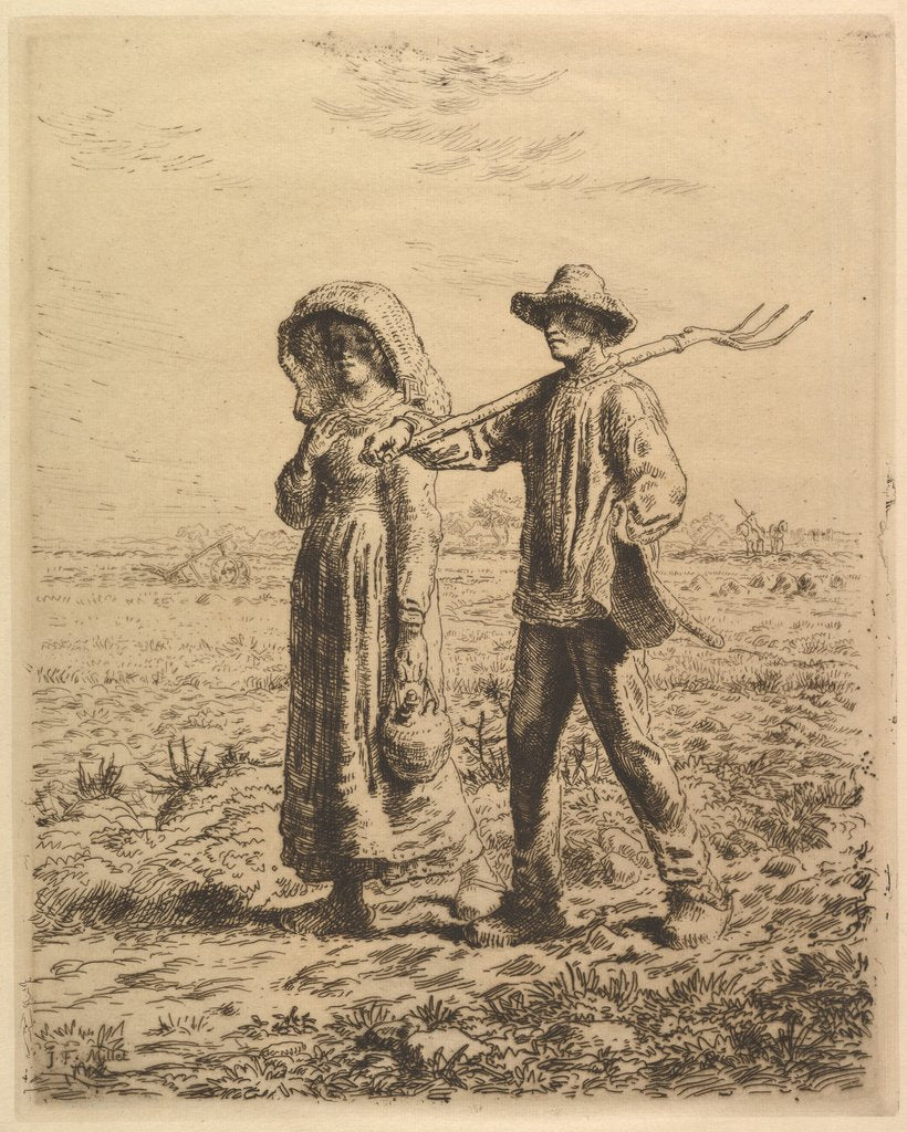 Detail of Peasants Going to Work, 1863 by Jean Francois Millet