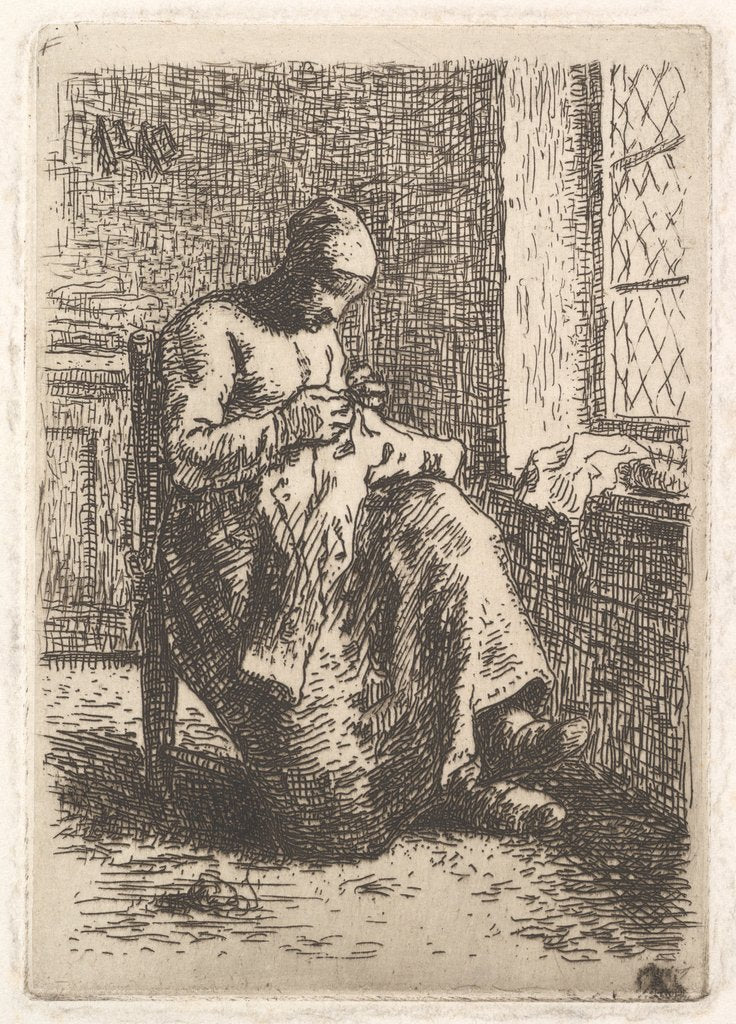 Detail of The Seamstress, 1853 by Jean Francois Millet