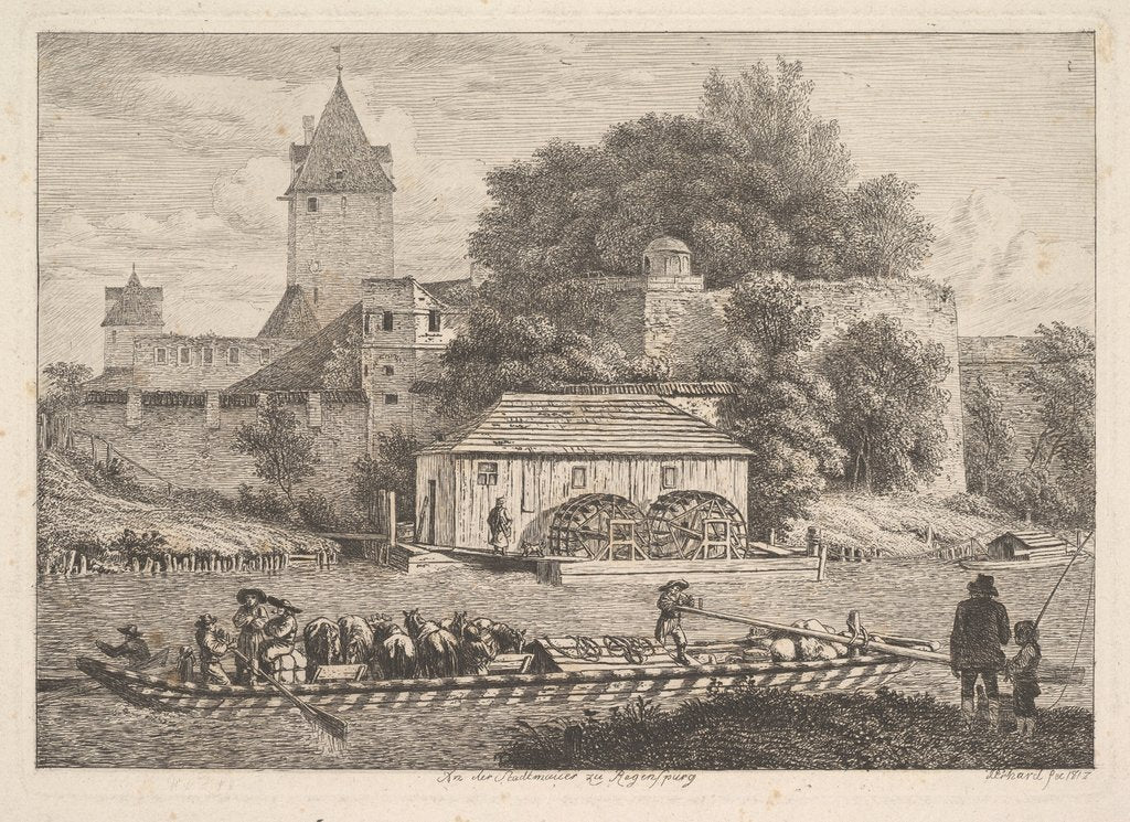 Detail of The Town Wall of Regensberg, 1817 by Johann Christian Erhard