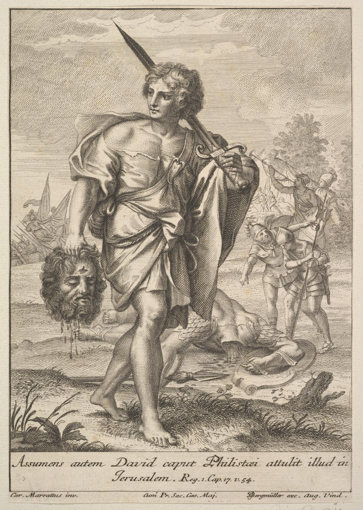 Detail of David with the Head of Goliath, 1705-62 by Johann Georg Bergmuller