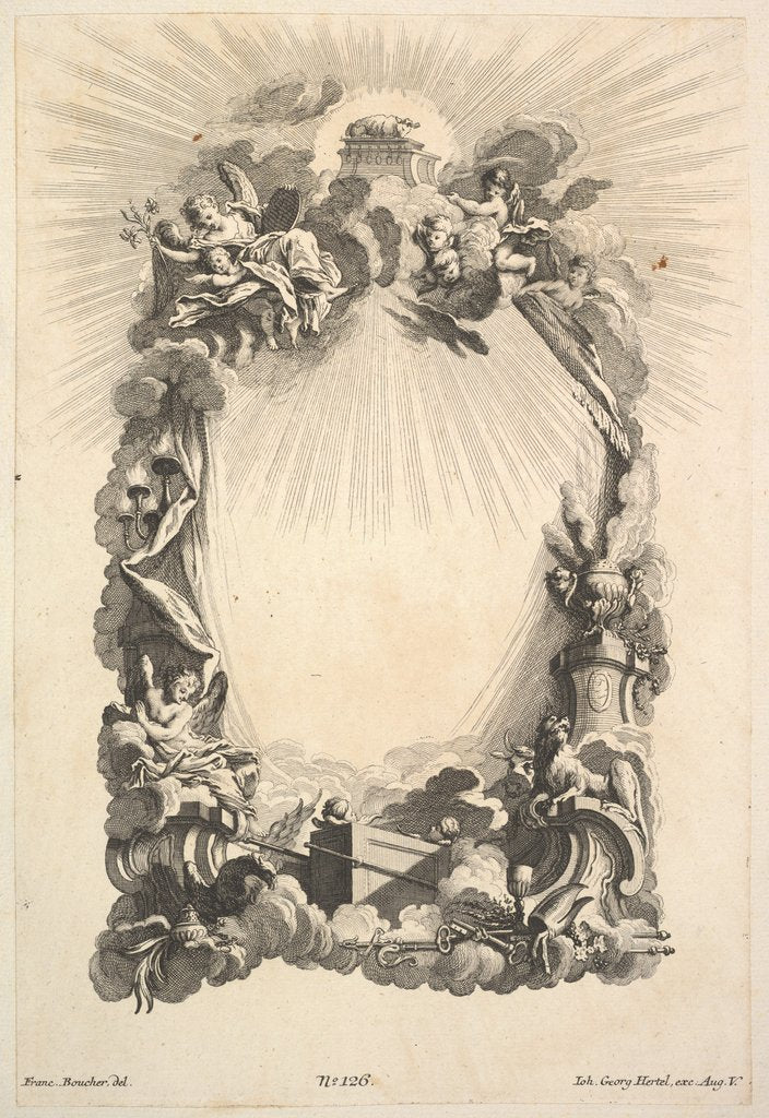 Detail of The Ark of the Covenant, from Book of Cartouches, mid-18th century by Johann Georg Hertel