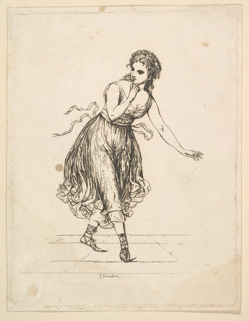 Detail of Woman Alone, from the series The Dancing Pair Vigano by Johann Gottfried Schadow