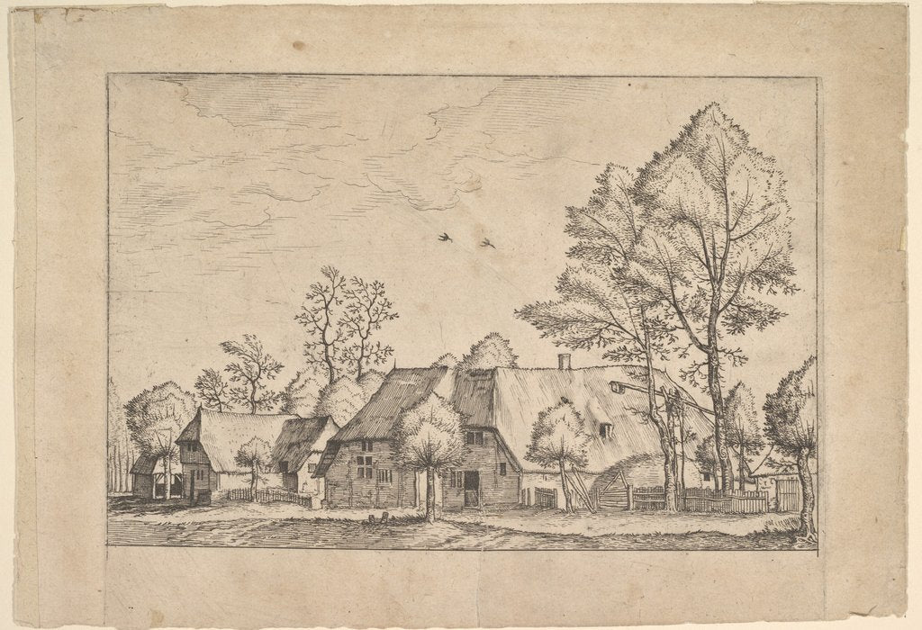 Detail of Large Farm with Draw Well from Praediorum villarum et rusticarum casularum icones e…, ca. 1559-61 by Johannes van Doetecum I