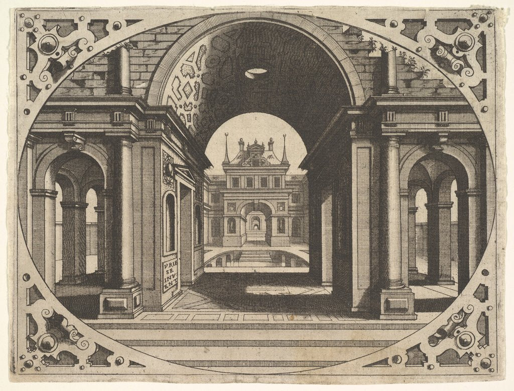Detail of Plate from 'Varie Architecture', ca. 1560 by Johannes van Doetecum I