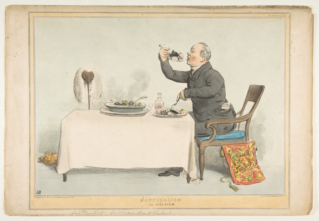 Detail of Hannibalism or an Irish Stew, August 5, 1833 by John Doyle