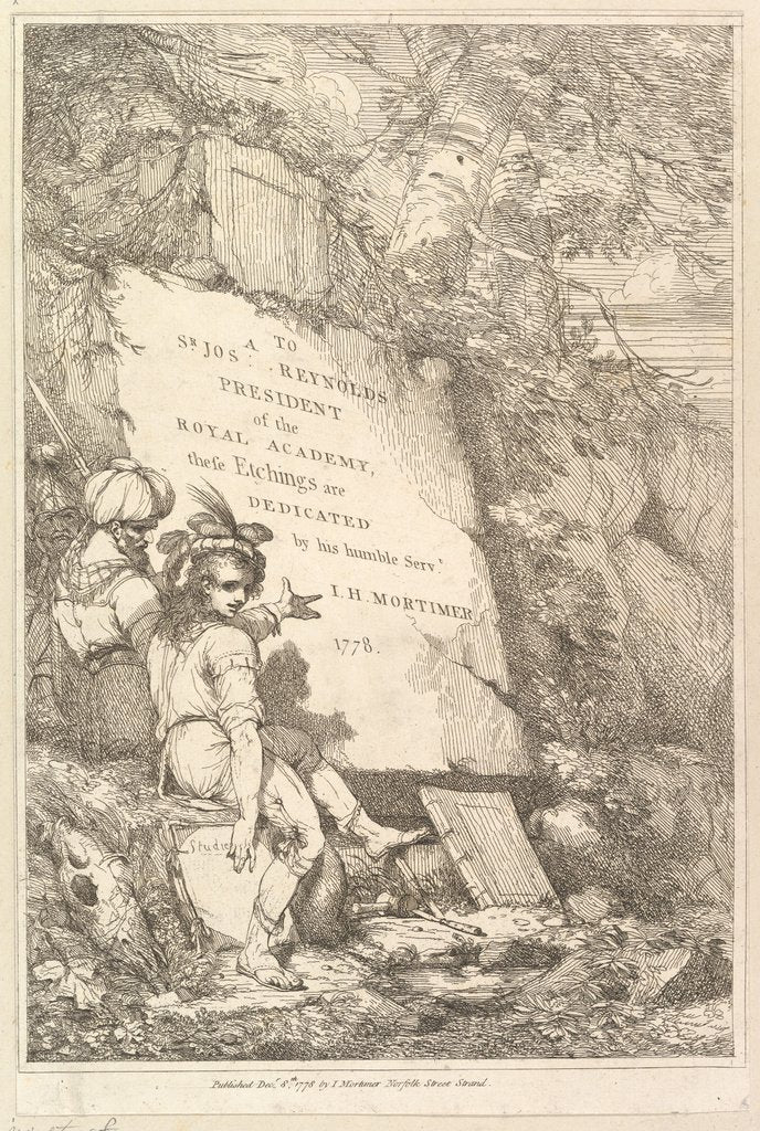 Detail of Frontispiece, 1778 by John Hamilton Mortimer
