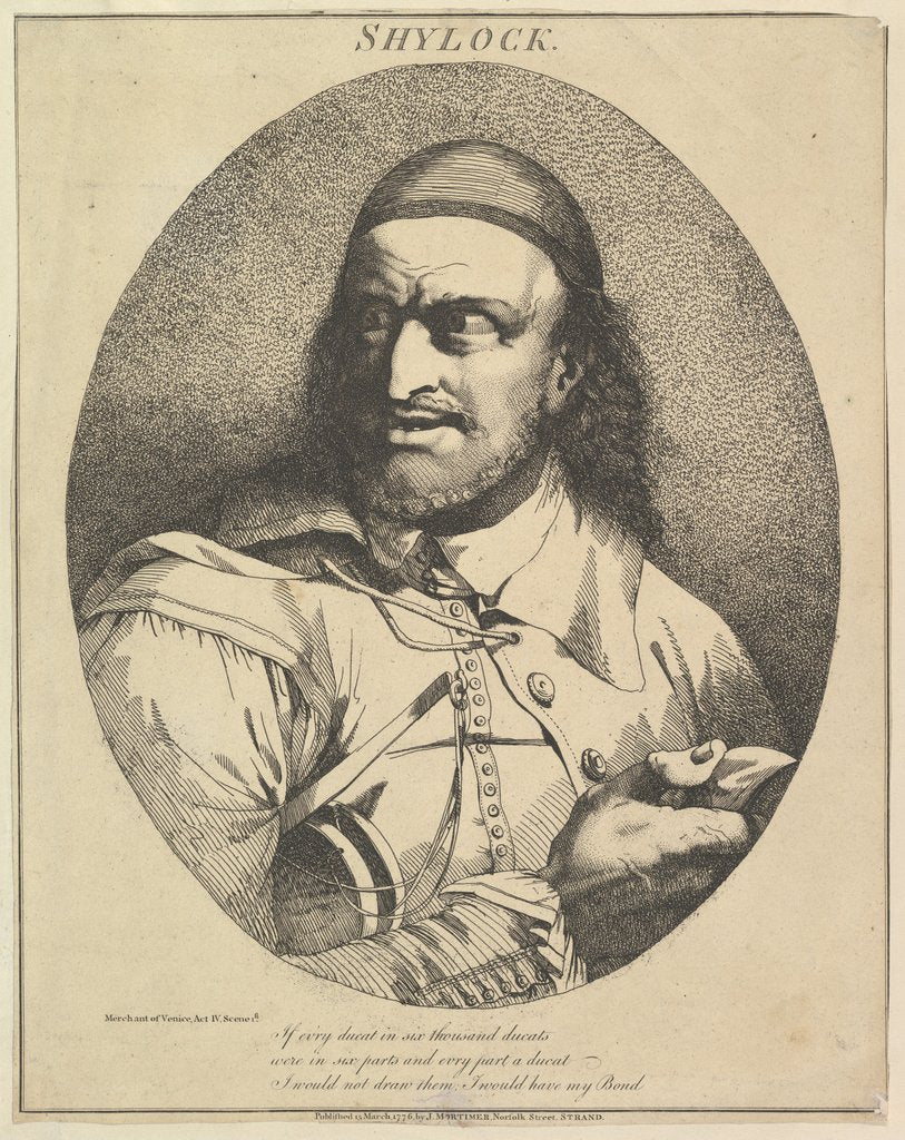 Detail of Shylock, March 15, 1776 by John Hamilton Mortimer