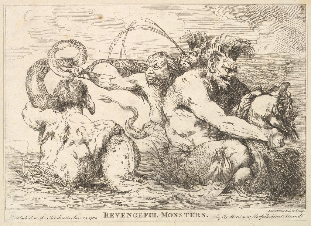 Detail of Revengeful Monsters, January 25, 1780 by John Hamilton Mortimer