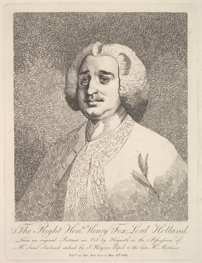 Detail of The Right Honorable Henry Fox, Lord Holland, May 19, 1782 by Joseph Haynes