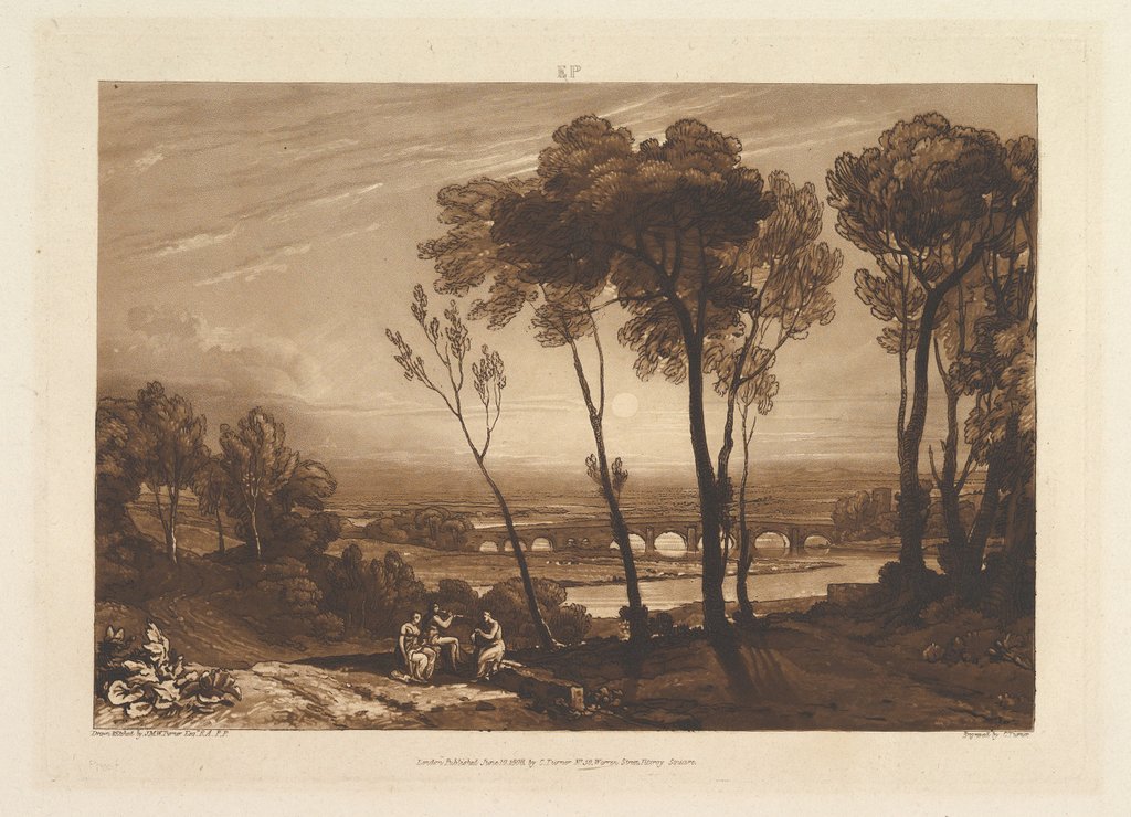 Detail of The Bridge in Middle Distance, June 10, 1808 by JMW Turner