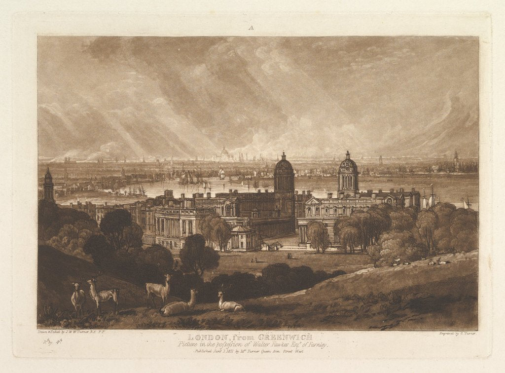 Detail of London from Greenwich, January 1, 1811 by JMW Turner