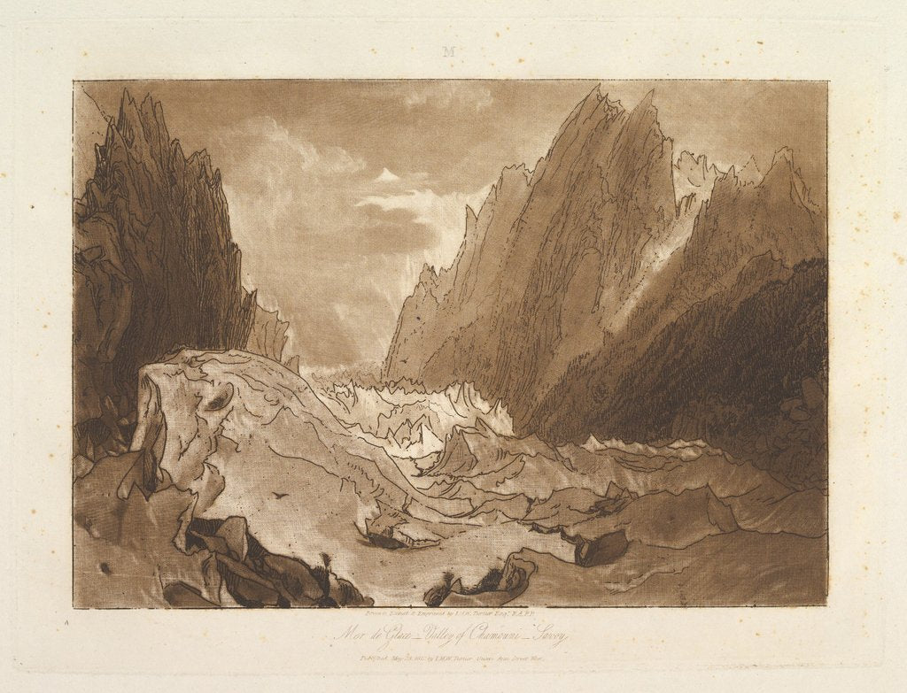 Detail of Mêr de Glace, Valley of Chamouni-Savoy, May 23, 1812 by JMW Turner