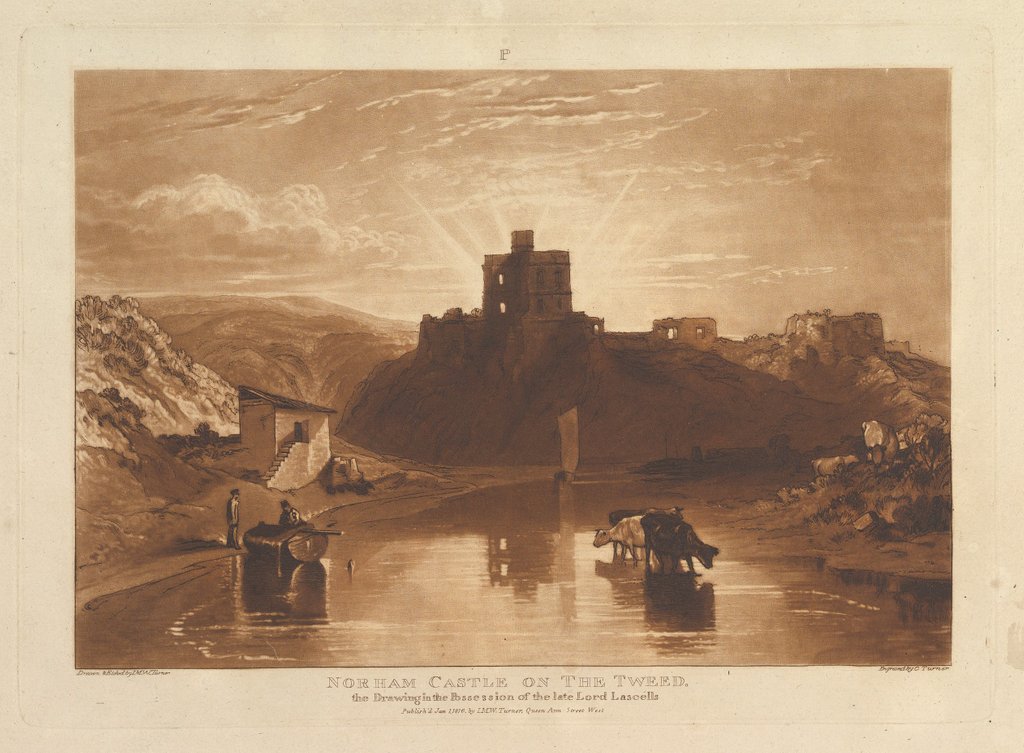 Detail of Norham Castle on the Tweed, January 1, 1816 by JMW Turner