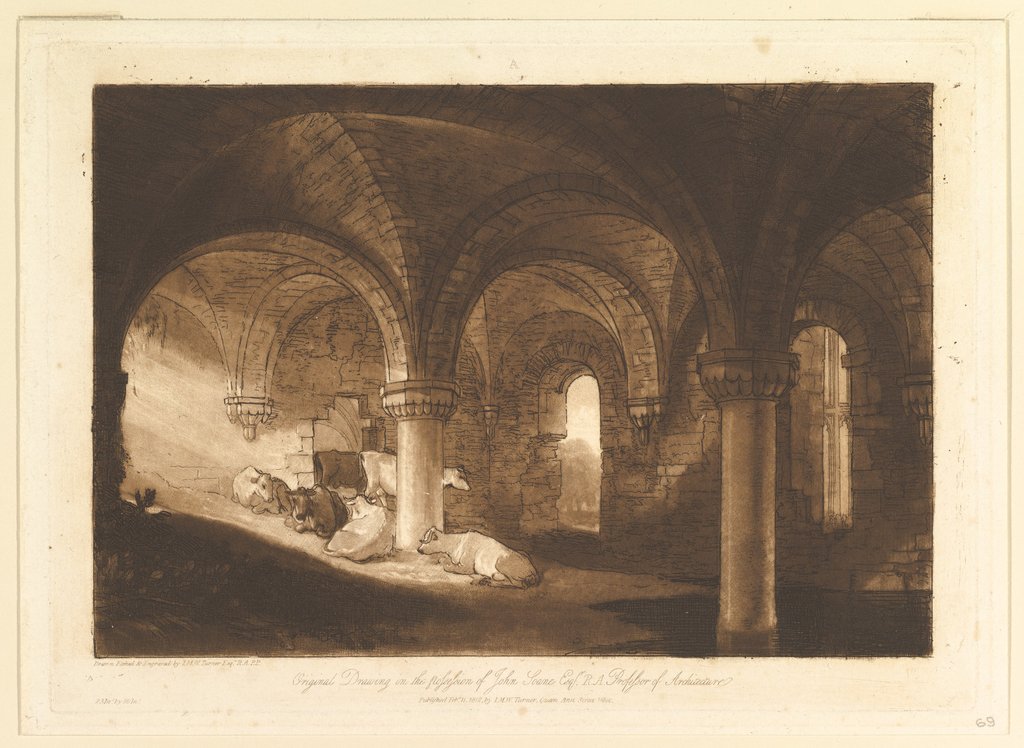 Detail of Crypt of Kirkstall Abbey, February 11, 1812 by JMW Turner