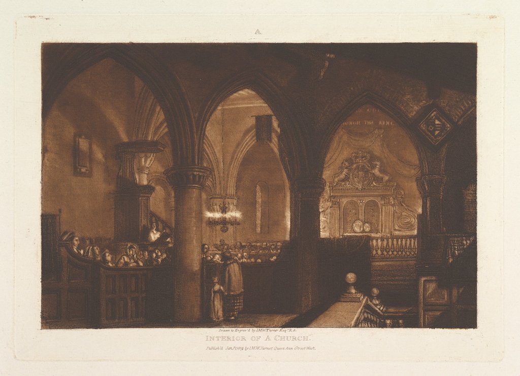Detail of Interior of a Church, January 1, 1819 by JMW Turner