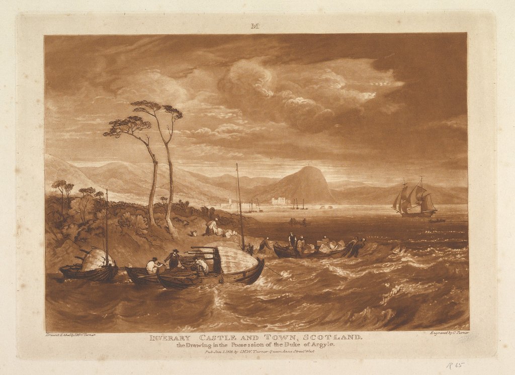 Detail of Inverary Castle and Town, Scotland, January 1, 1816 by JMW Turner