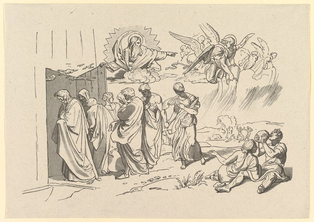 Detail of God Summons Noah and His Family into the Ark, 1827 by Joseph von Fuhrich