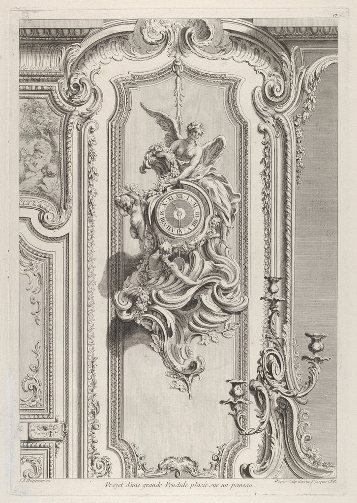 Detail of Projet d'une grande Pendule, from 'Oeuvre de Juste Aurele Meissonnier', ca. 1742-48 by Juste-Aurele Meissonier