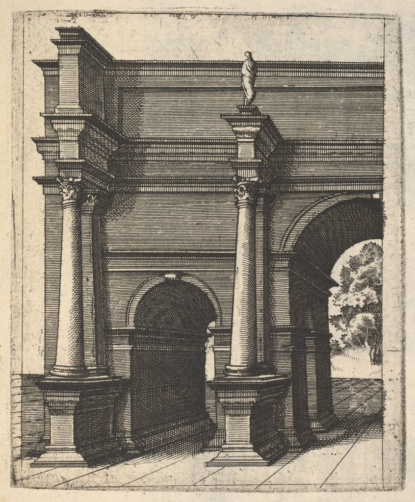 Detail of Half of an Arch [Arcus Lutii Septimi] from the series 'Ruinarum variarum fabricarum deline…, 1554 by Lambert Suavius
