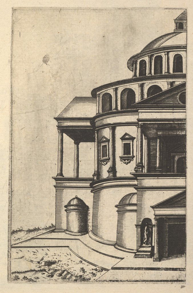Detail of Partial View of a Building [Templum Isaiae Prophetae] from the series 'Ruinarum variarum f…, 1554 by Lambert Suavius
