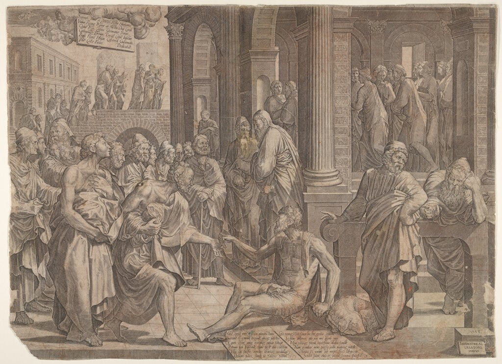 Detail of Saint John and Saint Peter Healing the Cripple, 1553 by Lambert Suavius