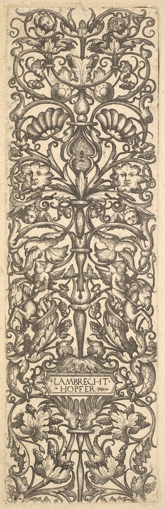 Detail of Candelabra with putti on goats at center, ca. 1525-50 by Lambrecht Hopfer