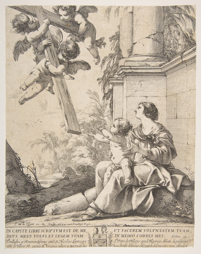 Detail of Virgin and Child with Angels, 1639 by Laurent de la Hyre