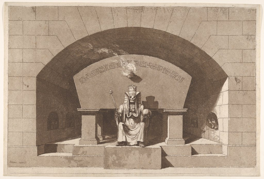 Detail of Tomb with Death Enthroned as a Sphinx, ca. 1779-84 by Louis Jean Desprez