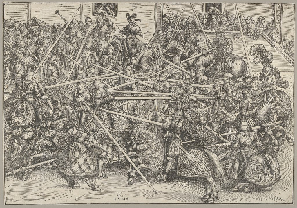 Detail of The Third Tournament, 1509 by Lucas Cranach the Elder