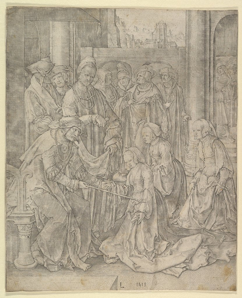 Detail of Esther Before Ahasuerus, 1518 by Lucas van Leyden