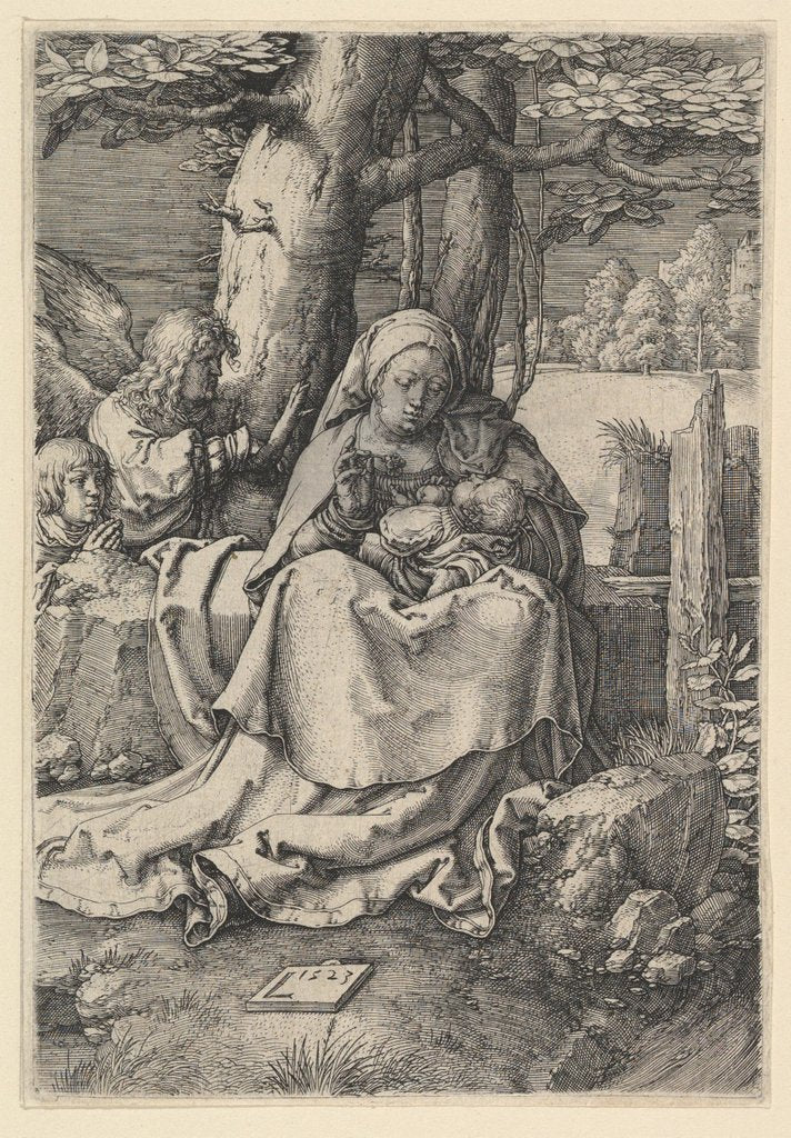 Detail of The Virgin and Child with Two Angels, 1523 by Lucas van Leyden