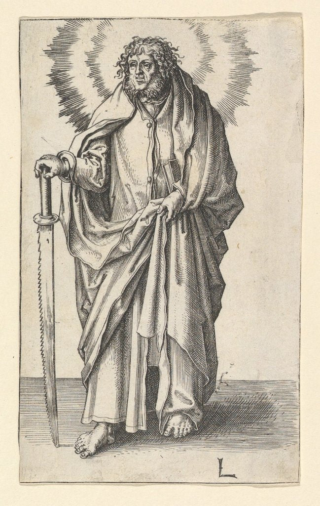 Detail of St. Simon, ca. 1510 by Lucas van Leyden