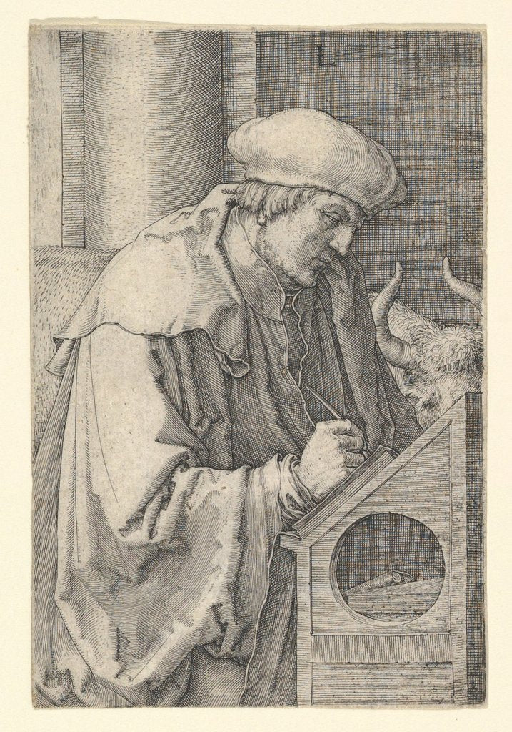 Detail of St. Luke, 1518 by Lucas van Leyden