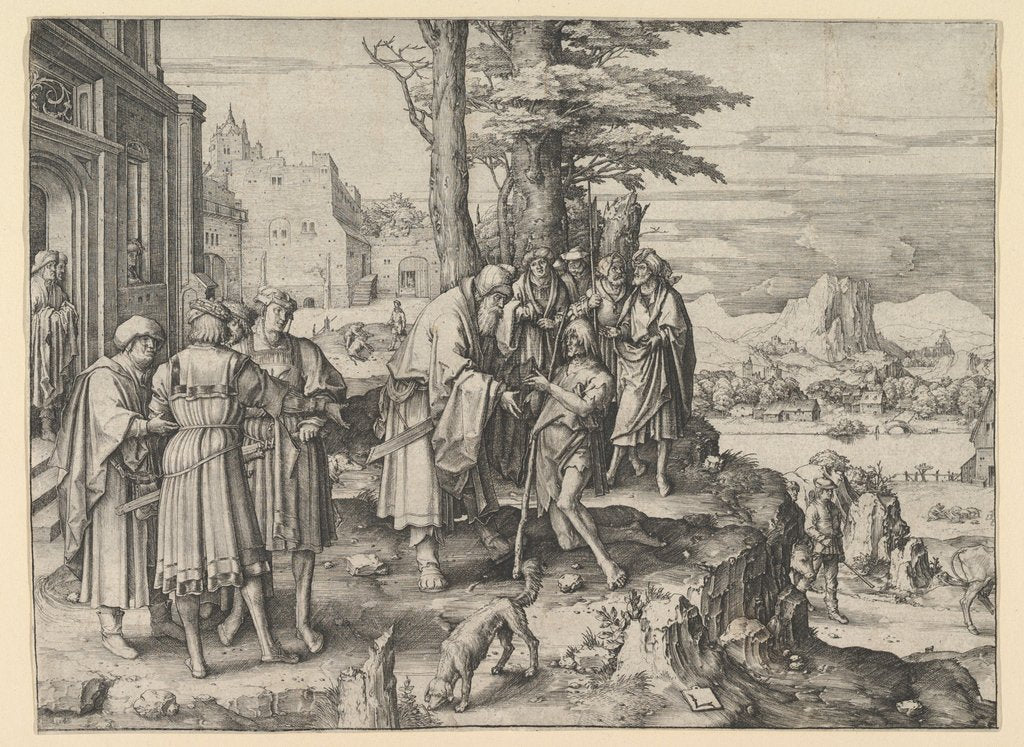 Detail of The Return of the Prodigal Son, ca. 1510 by Lucas van Leyden