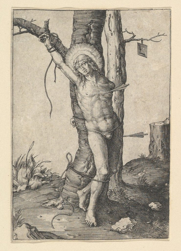 Detail of St. Sebastian, ca. 1510 by Lucas van Leyden
