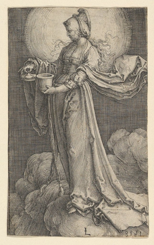 Detail of St. Mary Magdalene on the Clouds, 1518 by Lucas van Leyden