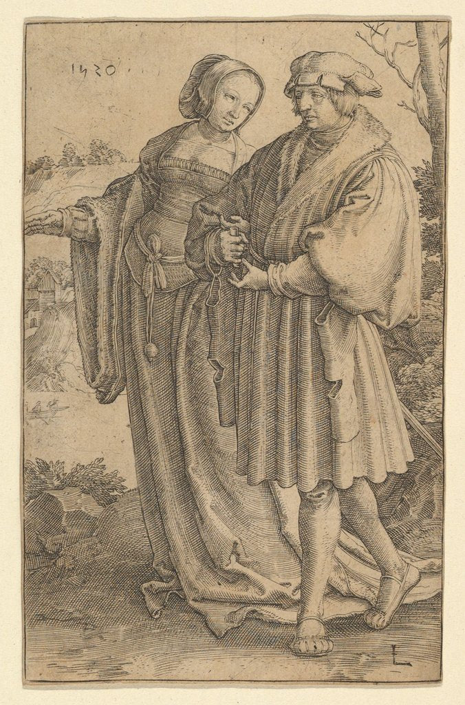 Detail of The Promenade, 1520 by Lucas van Leyden