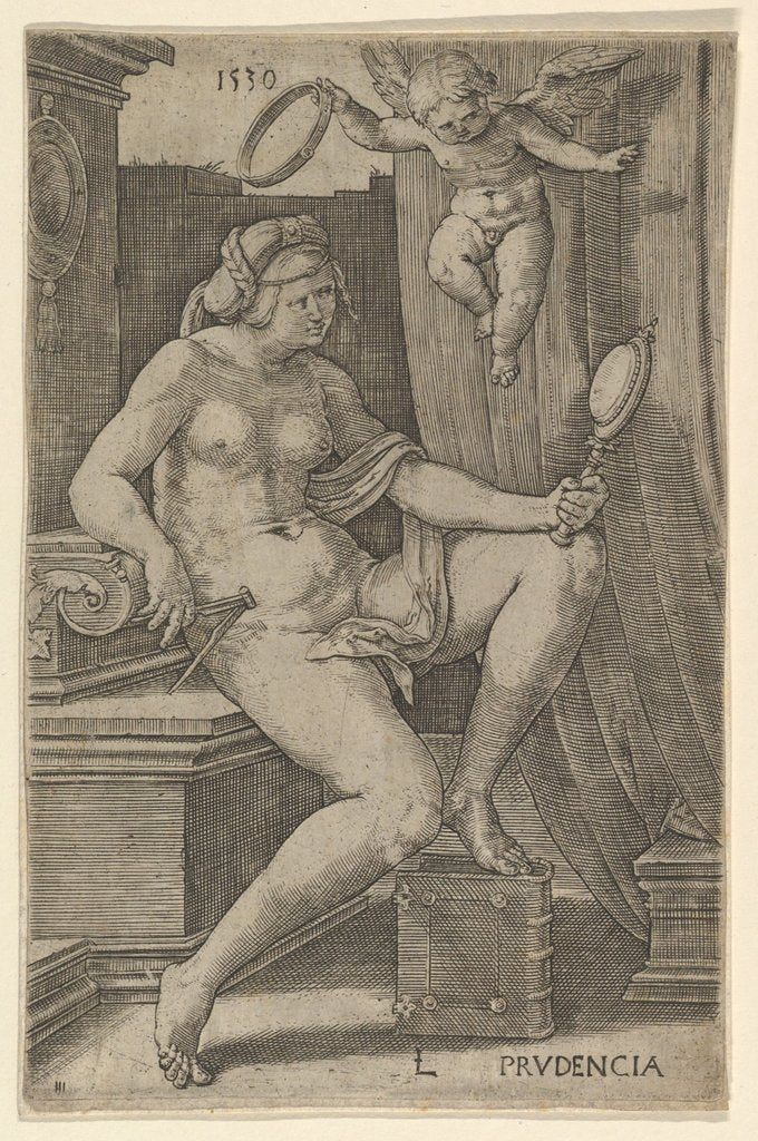 Detail of Prudence, from the series The Seven Virtues, 1530 by Lucas van Leyden