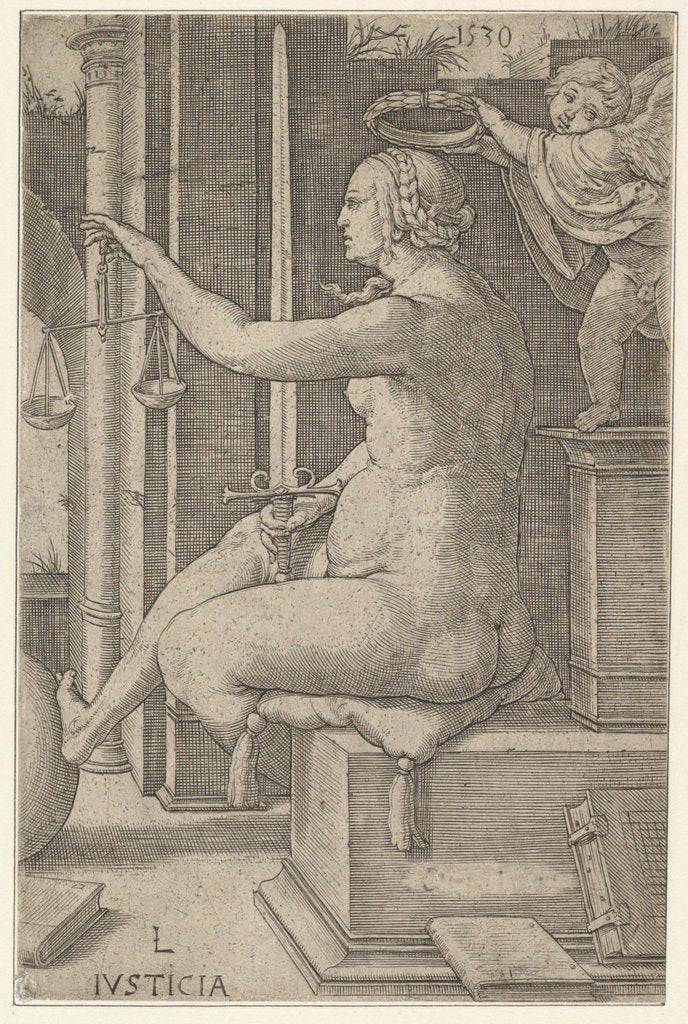 Detail of Justice, from the series The Virtues, 1530 by Lucas van Leyden