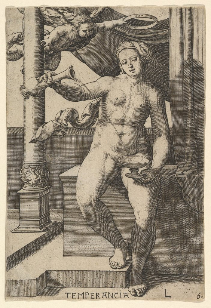 Detail of Temperance, 1530 by Lucas van Leyden