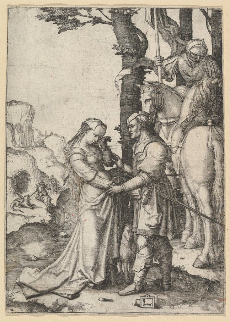 Detail of St. George Liberating the Princess, ca. 1508 by Lucas van Leyden