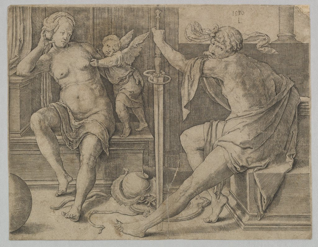 Detail of Mars, Venus and Cupid, 1530 by Lucas van Leyden
