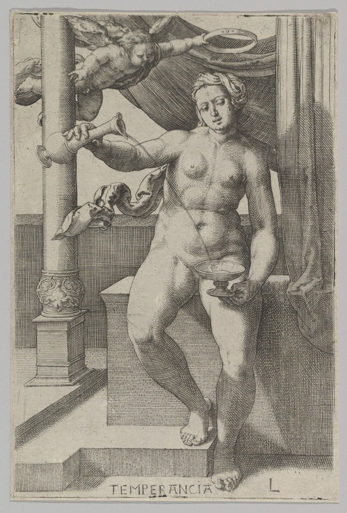 Detail of Temperance, from the series The Virtues, 1530 by Lucas van Leyden