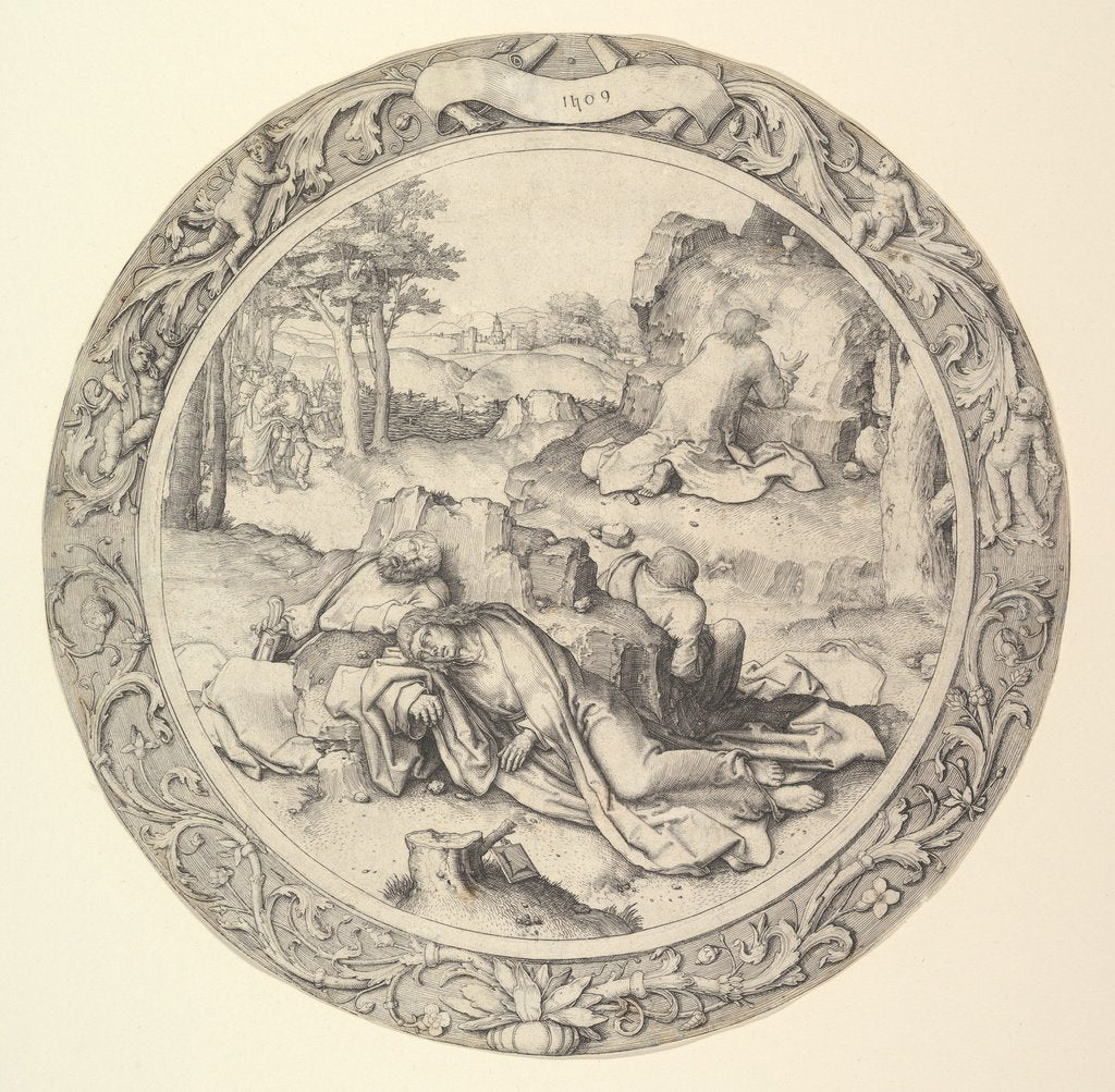 Detail of Christ on the Mount of Olives, from the Circular Passion, 1509 by Lucas van Leyden